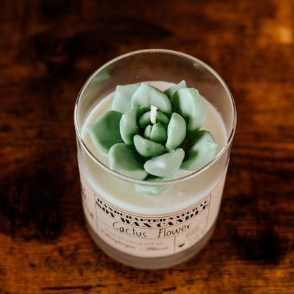 8oz Cactus Flower Scented Soy Wax Candle