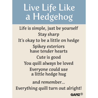 Live Life Like A Hedgehog Charm
